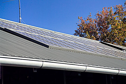 房子,墨尔本,太阳能电池板,屋顶