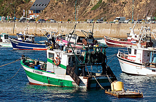拖船,渔船,港口,布列塔尼半岛,法国