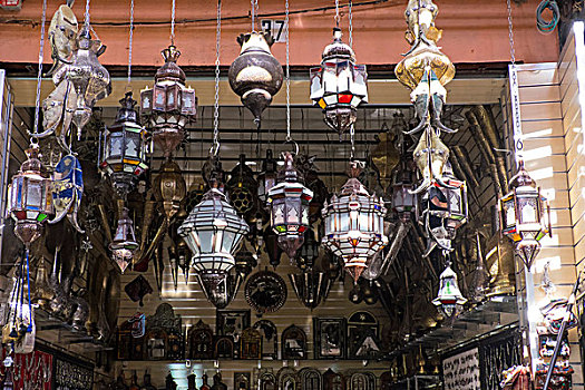摩洛哥,玛拉喀什,露天市场,品种,灯笼,出售