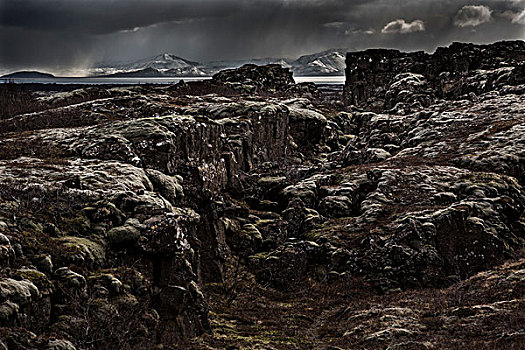 冰岛,乌云,高处,空想,风景,年轻,画廊