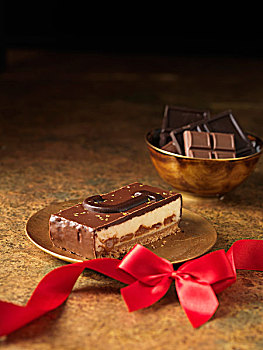 巧克力甜点,切片,字母j
