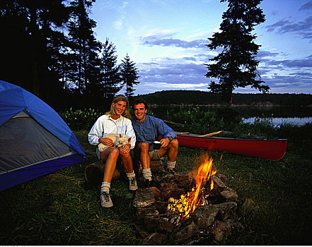 伴侣,露营,阿尔冈金省立公园,安大略省,加拿大