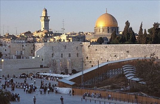 以色列,哭墙,圆顶清真寺