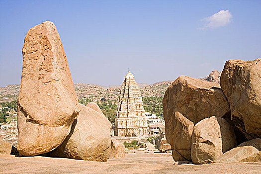 石头,庙宇,背景,印度