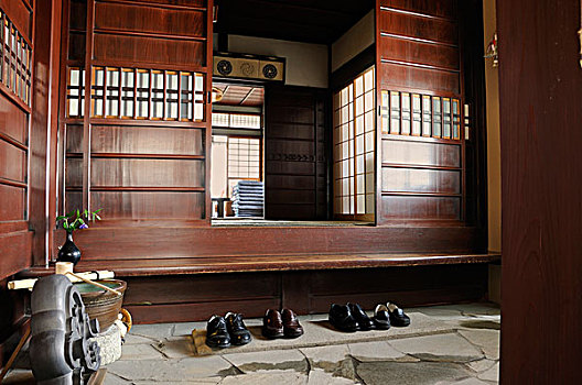 传统房屋,鞋,入口,京都,日本,东亚,亚洲
