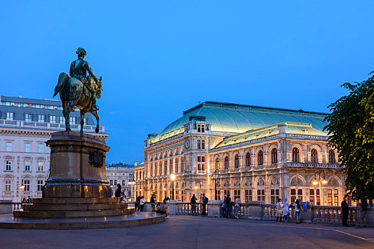 歌剧院,骑马雕像,维也纳,老城,奥地利