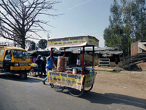 移动,街道,食品摊,北阿坎德邦,印度,未知