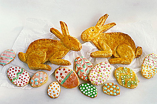 复活节烤点,复活节兔子,色彩,复活节彩蛋