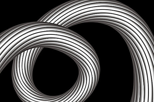 动感黑白螺旋曲线组成的抽象背景