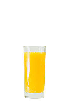 一杯橙汁孤立在白色背景上