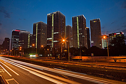 北京城市夜景和公路