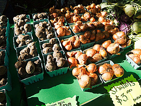 土豆,葱类,市场,波特兰,俄勒冈