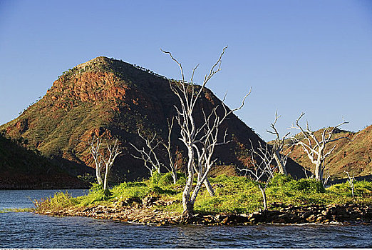 湖,多色菱形花纹,金伯利,西澳大利亚,澳大利亚
