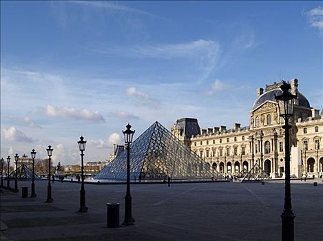 内院,卢浮宫,金字塔,小,拱形,巴黎,法国,欧洲