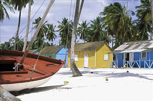 多米尼加共和国,绍纳岛,海滩,房子