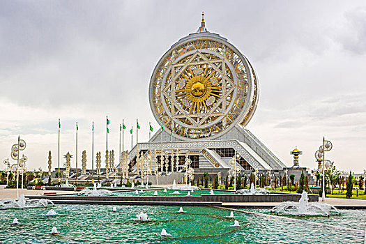 土库曼斯坦,阿什哈巴德,文化,娱乐中心,最大,室内,摩天轮,世界