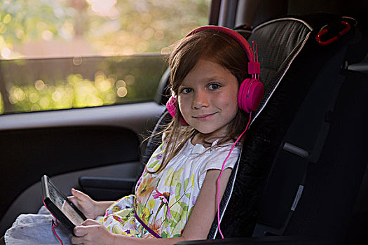 女孩,头像,穿,粉色,耳机,数码,汽车