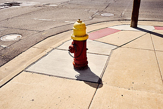 消防栓,街上,角,密歇根