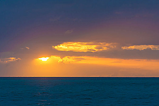 英属维京群岛,高反差,日落,白色,湾