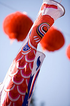 北京春节庙会上的条幅