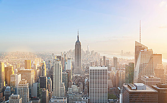俯拍,曼哈顿中城,帝国大厦,纽约,美国