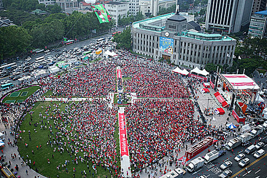 2005年,世界杯,欢呼,首尔,广场