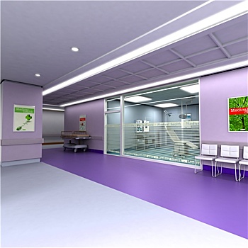 现代,诊所,紫色