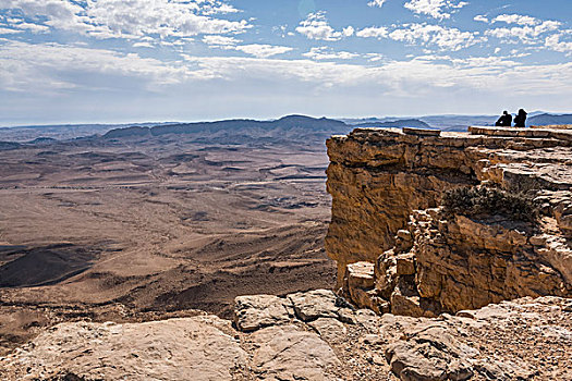 人,站立,石头,山脊,向外看,风景,崎岖,自然保护区,南,地区,以色列