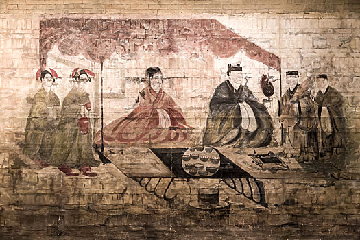 河南省洛阳博物馆内汉墓壁画