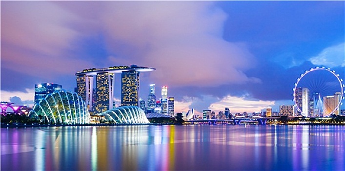 新加坡,城市,日落