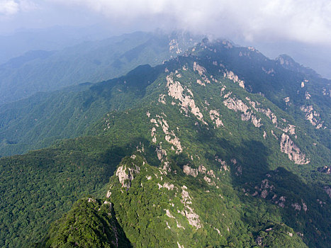 航拍河南洛阳栾川老君山