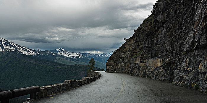 风景,山路,道路,冰川国家公园,冰河,蒙大拿,美国