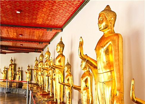金色,佛,图像,寺院,庙宇,曼谷,泰国