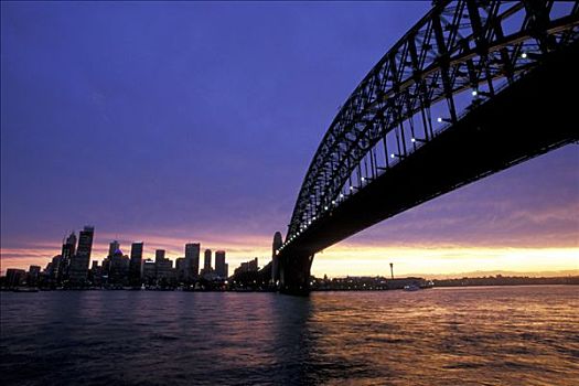 海港大桥,天际线,悉尼,澳大利亚
