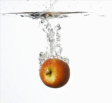 苹果,落下,水
