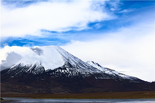 火山,湖,北方,智利