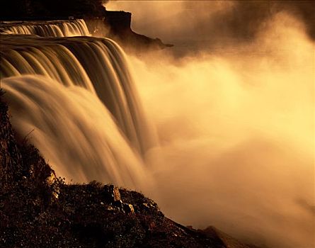 尼亚加拉瀑布,日落,尼亚加拉,预留,州立公园,纽约