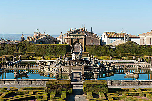 喷泉,意大利文艺复兴,风格,花园,维泰博,拉齐奥,意大利,南欧,欧洲