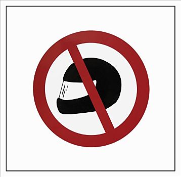 禁止,标识,戴着,摩托车,头盔,银行,安全措施