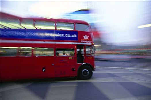 模糊,巴士,伦敦,英格兰