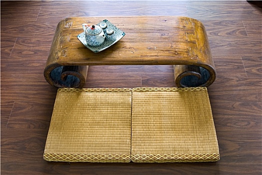 传统,日本,吸管,褥垫,桌子,茶壶