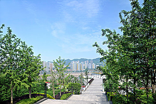 重庆江北咀中央公园道路