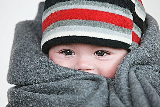 婴儿,灰色,毯子,条纹,帽子,俄勒冈,美国