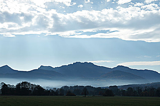 风景,坎彭完特山,山,上巴伐利亚,德国,欧洲