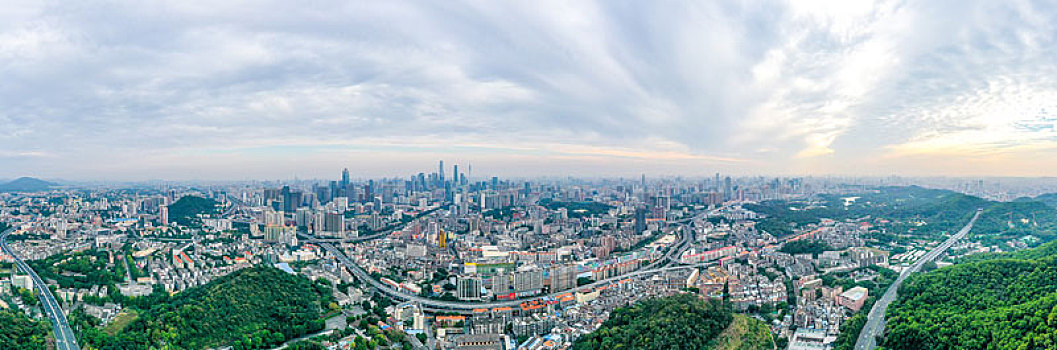 航拍广东广州天河区广园快速路广州大道及周边城区风光