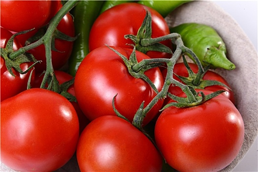 特写,红色,西红柿,绿色,意大利辣香肠