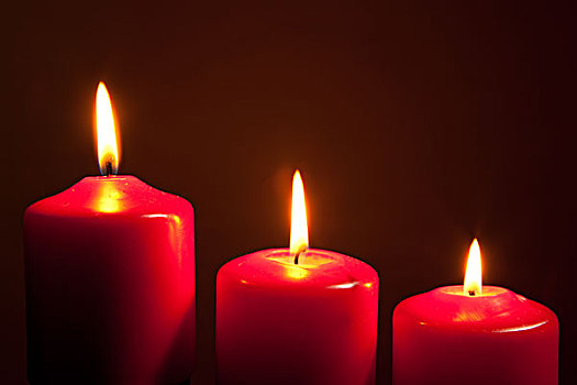 三个,照亮,红色,蜡烛