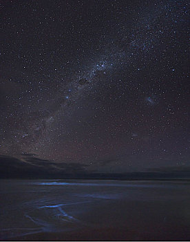 海滩,星星,夜空,阿波罗湾,奥特韦国家公园,维多利亚,澳大利亚