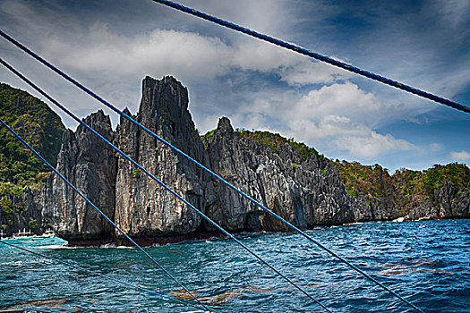 菲律宾,风景,悬崖,漂亮,天堂湾,热带,泻湖