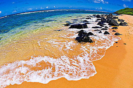 海滩,北岸,岛屿,考艾岛,夏威夷